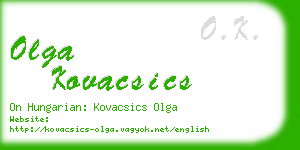 olga kovacsics business card